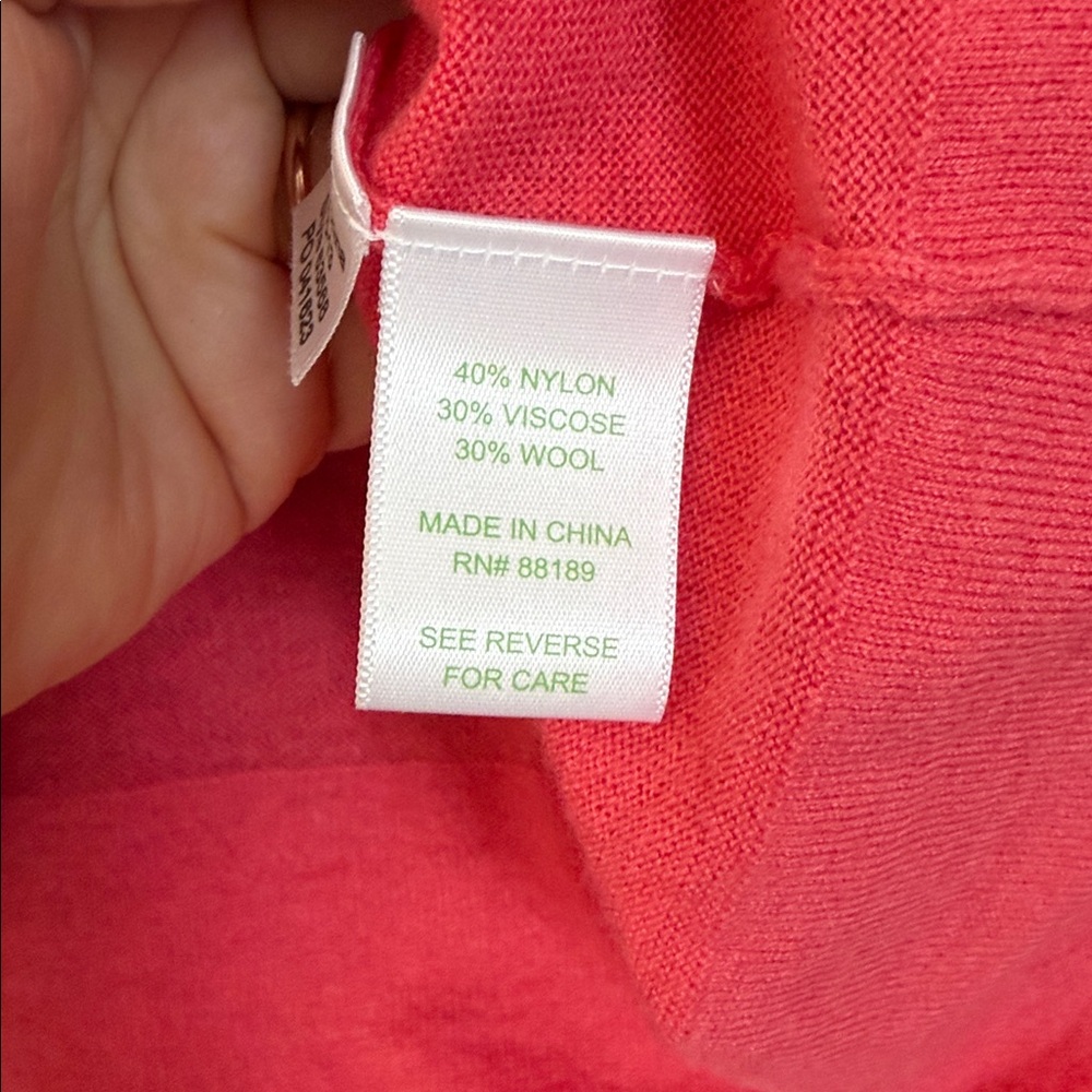 Lily Pulitzer Coral Button-Up Cardigan - Picture 6 of 6